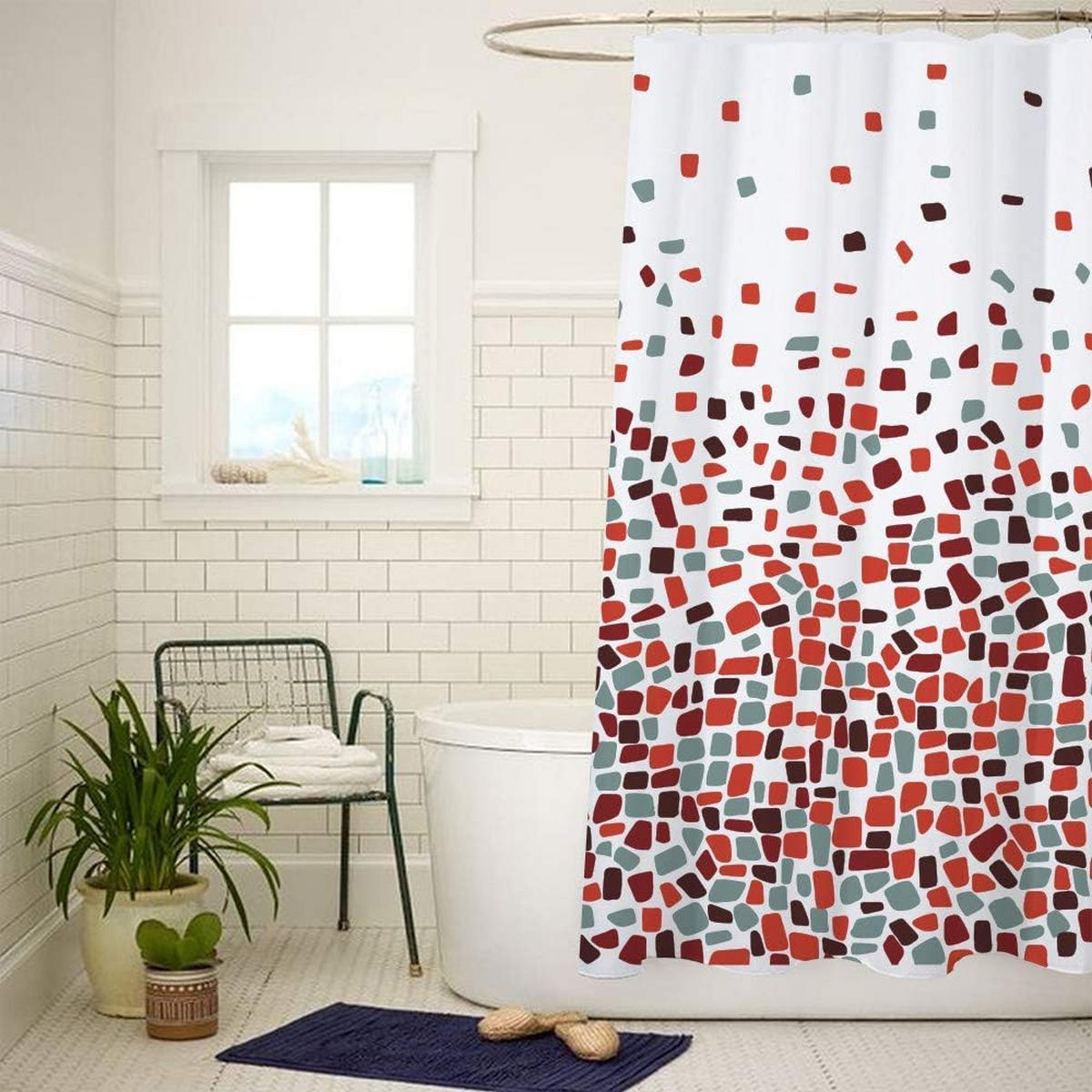 DUSCHVORHANG Rot schimmelresistent - Rot, Textil (180/180cm) - MCBOSON