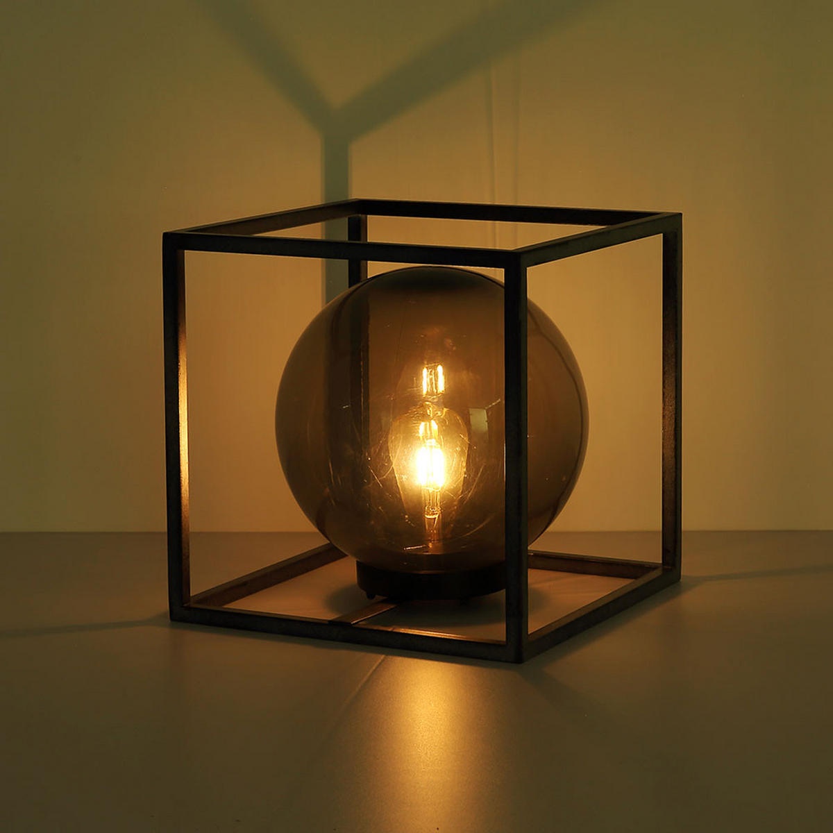 LED AUSSENLEUCHTE Kugel Rauch Schwarz - Schwarz, Glas (30/30/30cm) - Globo Lighting