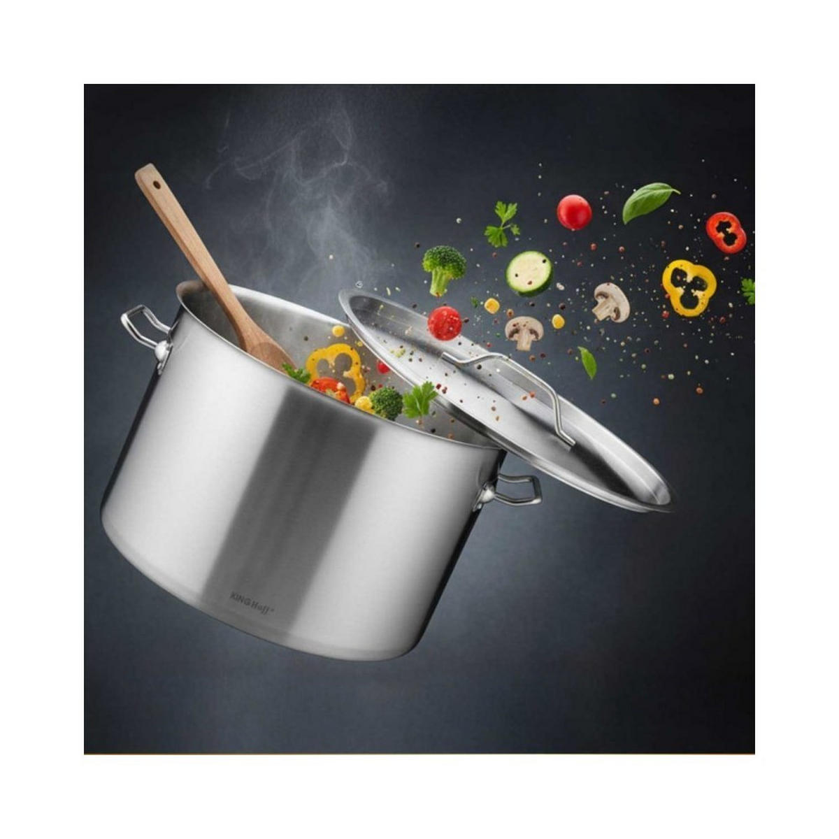 TOPF Silber 36/36/24 cm KH2024 - Silberfarben, Metall (36cm) - Kinghoff 