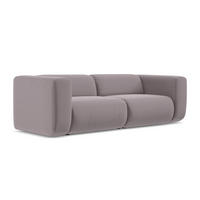 3-SITZER SOFA Samt Stoff Violett - Lila/Flieder, Kunststoff/Textil (228/70/89cm) - Makamii