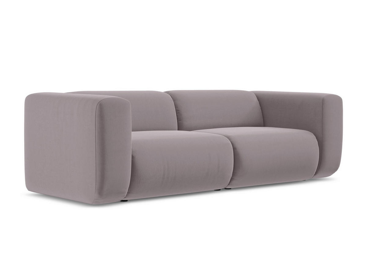 3-SITZER SOFA Samt Stoff Violett - Lila/Flieder, Kunststoff/Textil (228/70/89cm) - Makamii