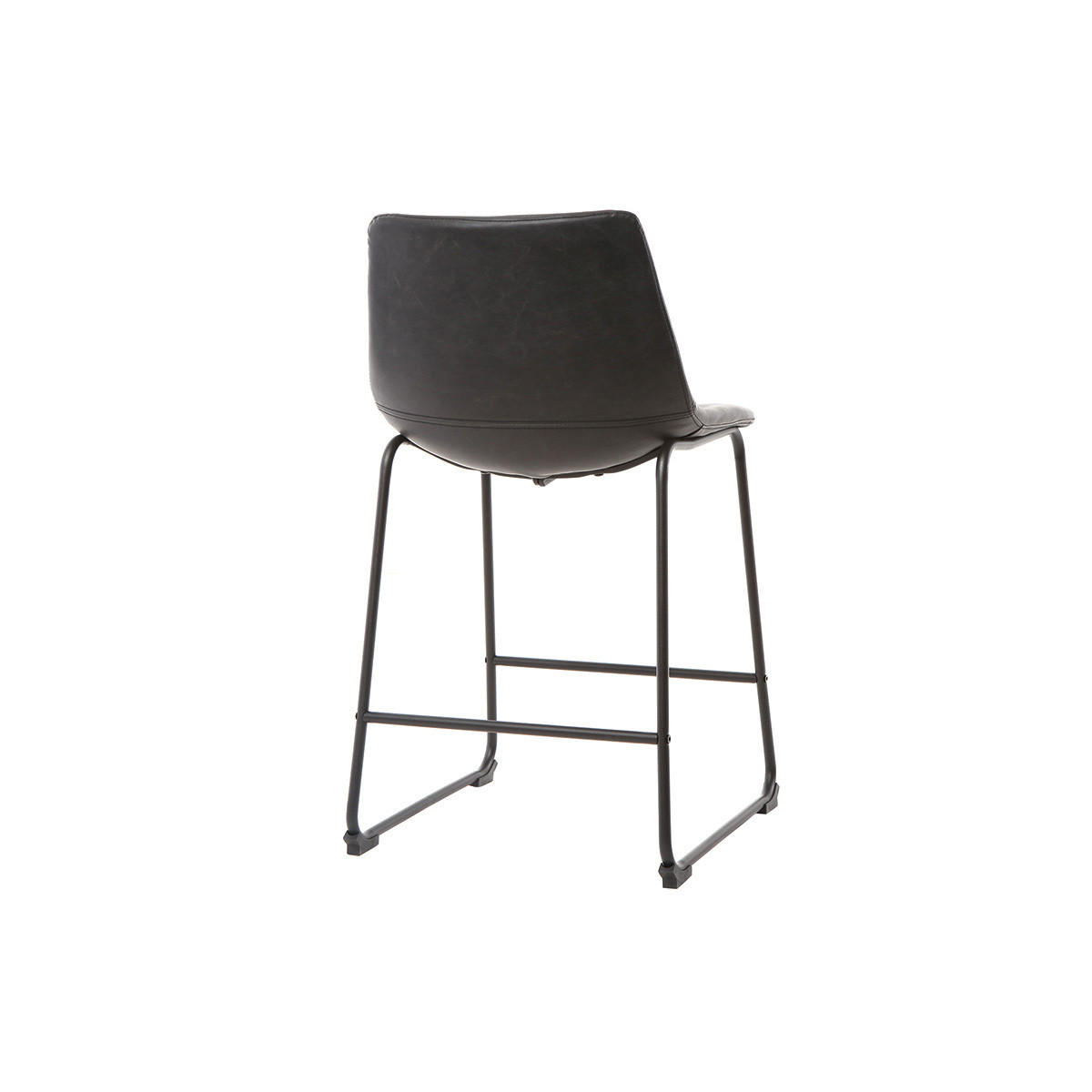 BARHOCKER Vintage Schwarz 61 cm 2er-Set NEW ROCK - Schwarz, Textil (54/88/49cm) - Miliboo
