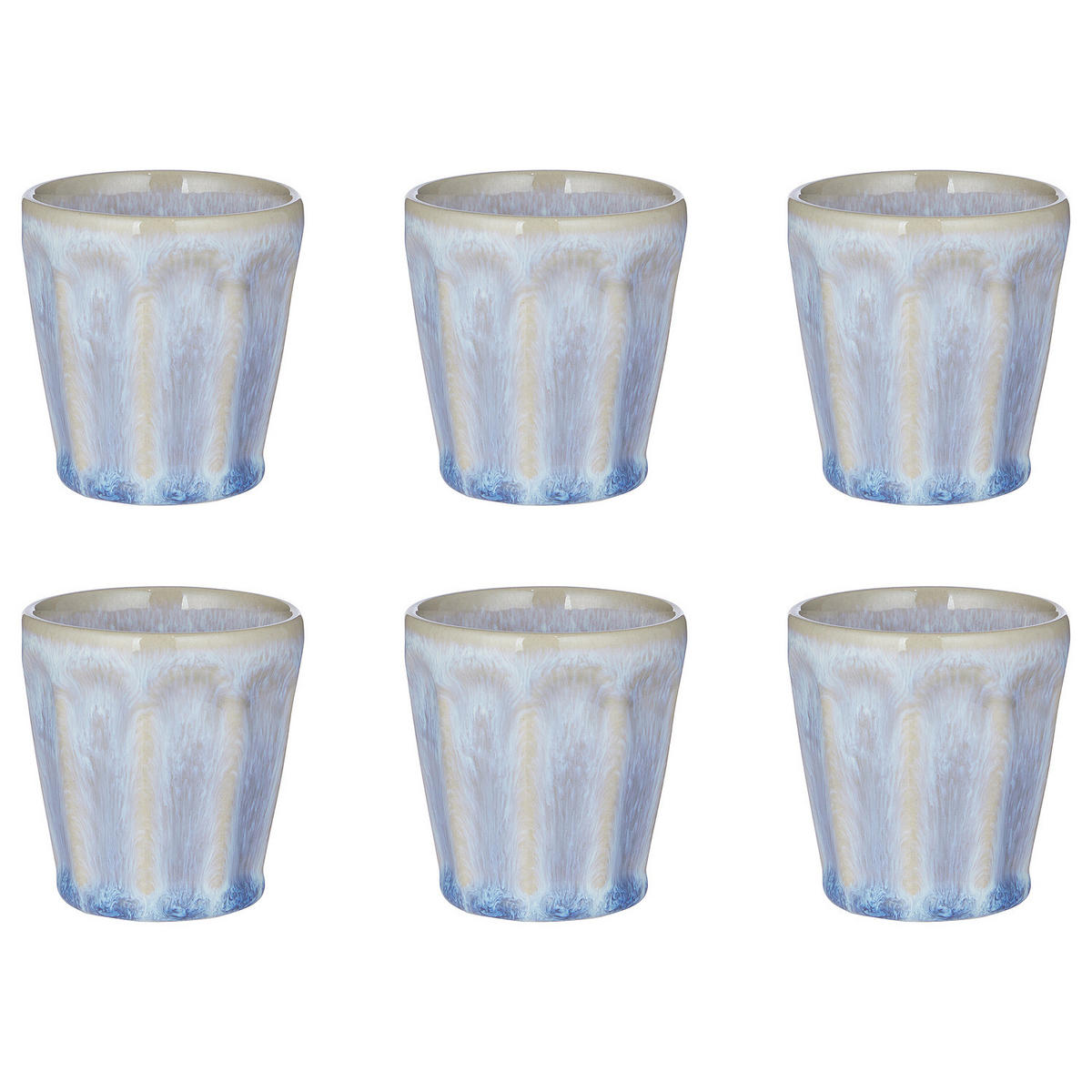 ESPRESSOTASSEN 6er-Set Bergamo 70 ml - Pastellblau, Keramik (0.07L) - Butlers