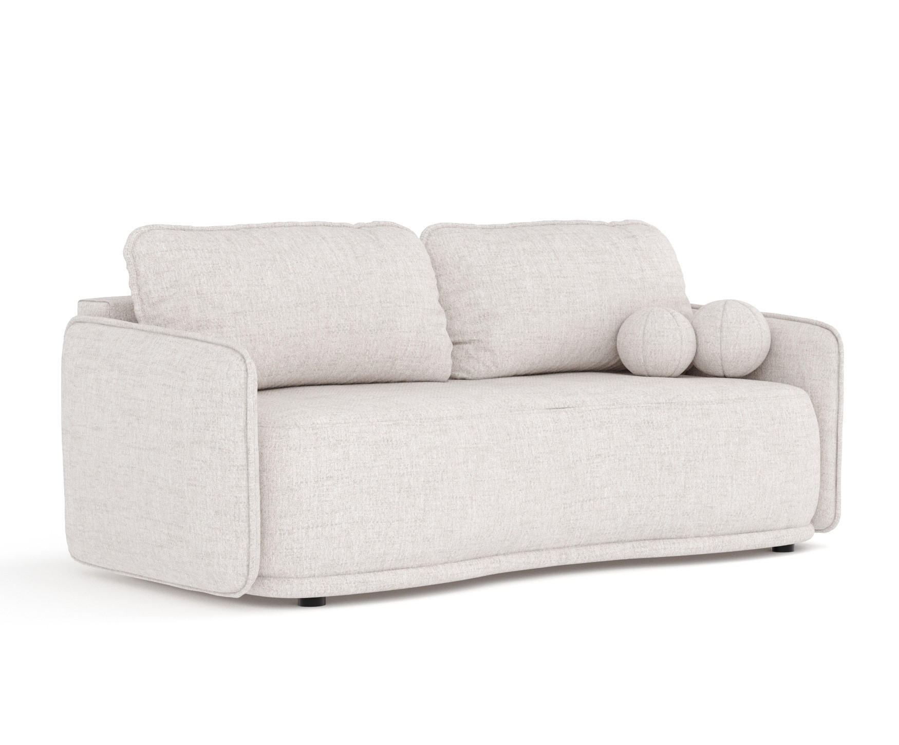 SCHLAFSOFA Mitsis Beige Webstoff - Beige/Schwarz, Holz/Holzwerkstoff (231/93/106cm) - Maison de Reve