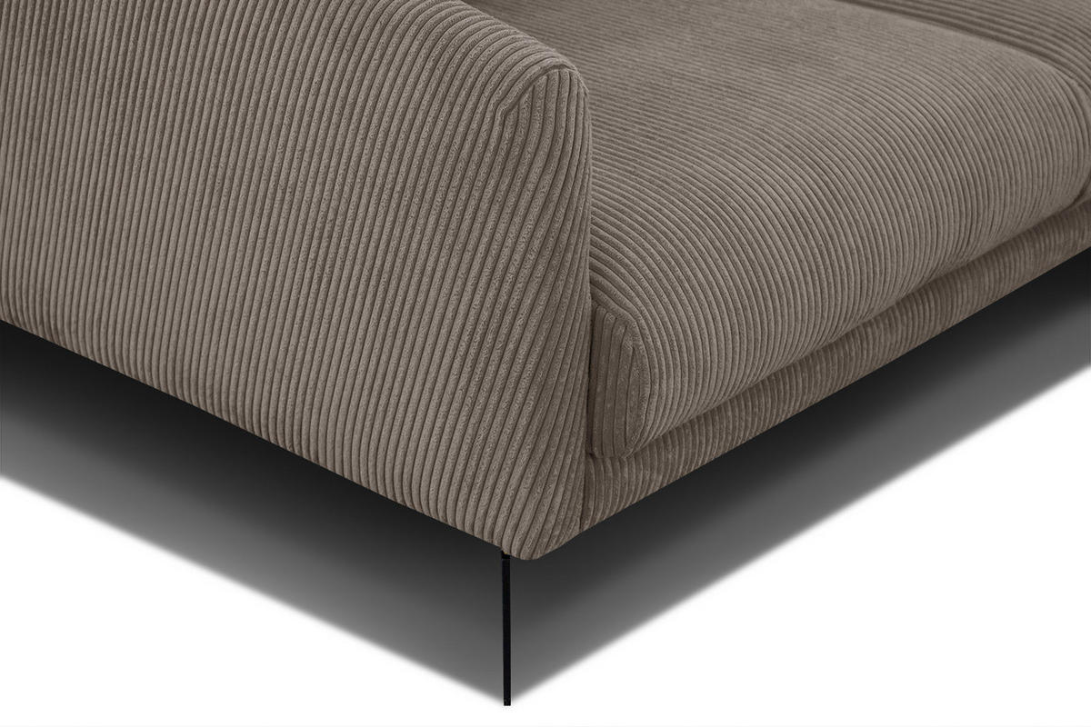 SOFA VILT 2,5-Sitzer, taupe - Taupe/Schwarz, Holzwerkstoff/Kunststoff (202/89/94cm) - Courtois Laville