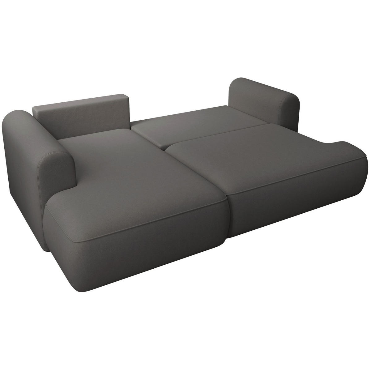 ECKSCHLAFSOFA Ovo Mini Dunkelgrau Easy-Clean-Samtbezug - Dunkelgrau/Schwarz, Kunststoff/Textil (238/156cm) - Selsey
