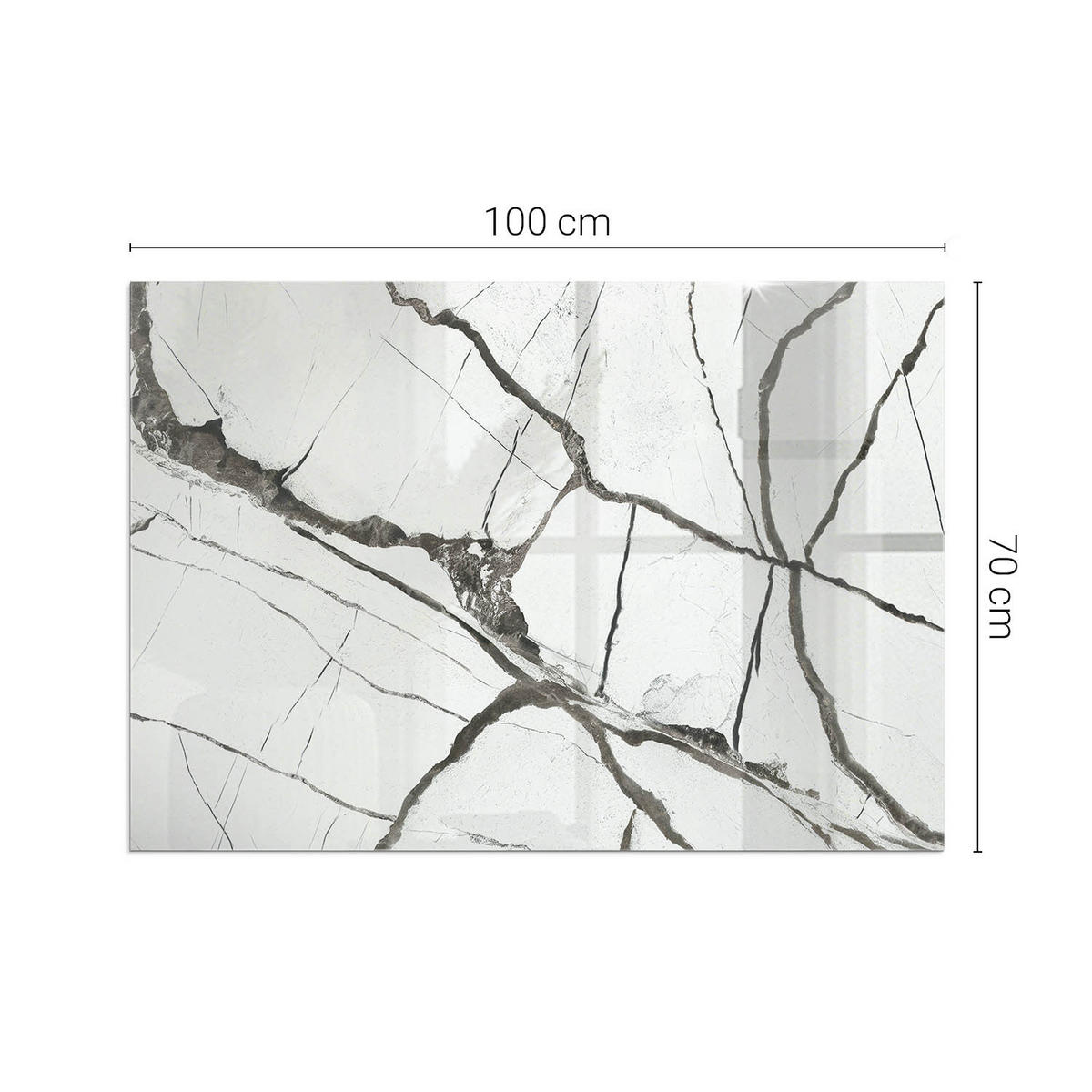 GLASPLATTE für Kamin 100x70 cm Weiß - Weiß, Glas (100/70/0.4cm) - ArtPrintCave
