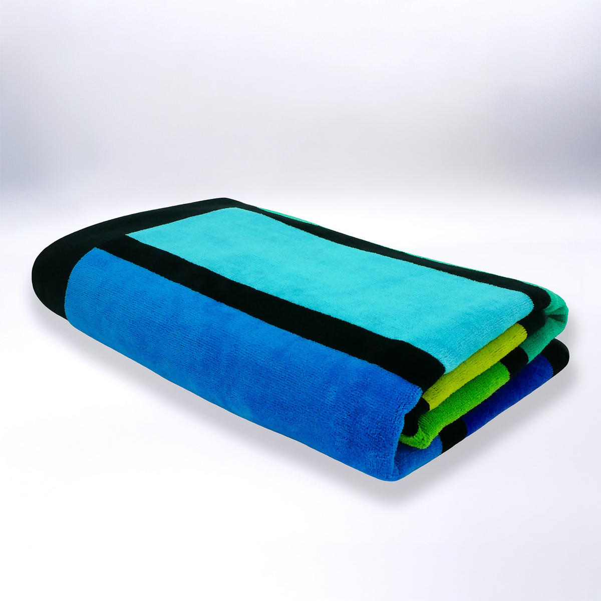 STRANDTUCH Frottee Velours Jacquard Happy Men 100x175 470g/m² - Grün, Textil (100/175cm) - LE COMPTOIR DE LA PLAGE