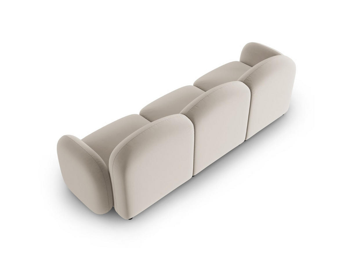 SOFA Blair aus Samt leichtes beige 3 Sitzplätze - Creme, Textil (87/80/272cm) - Micadoni