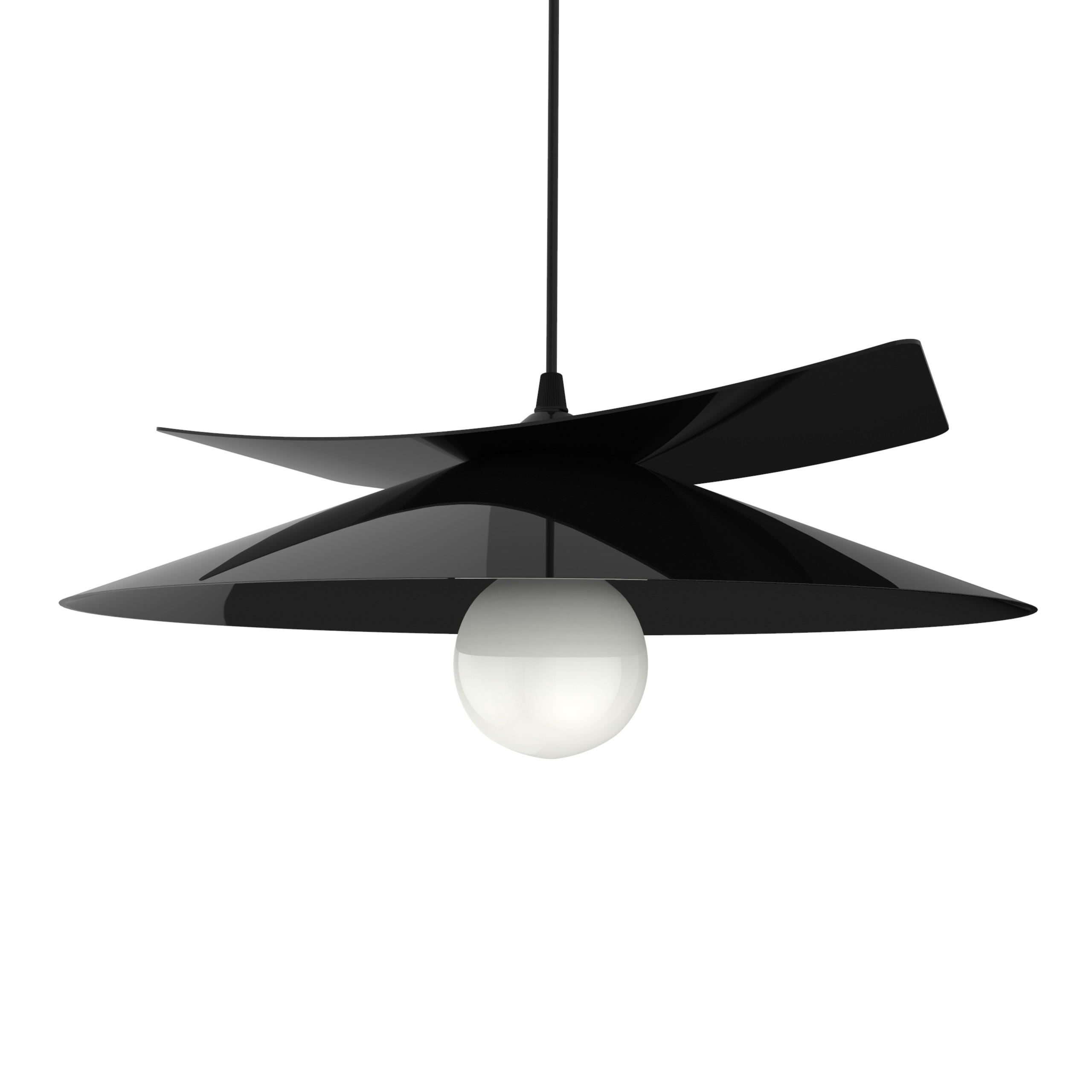 Lumicom Hängeleuchte Schwarz Hochglanz 34x9x40 cm