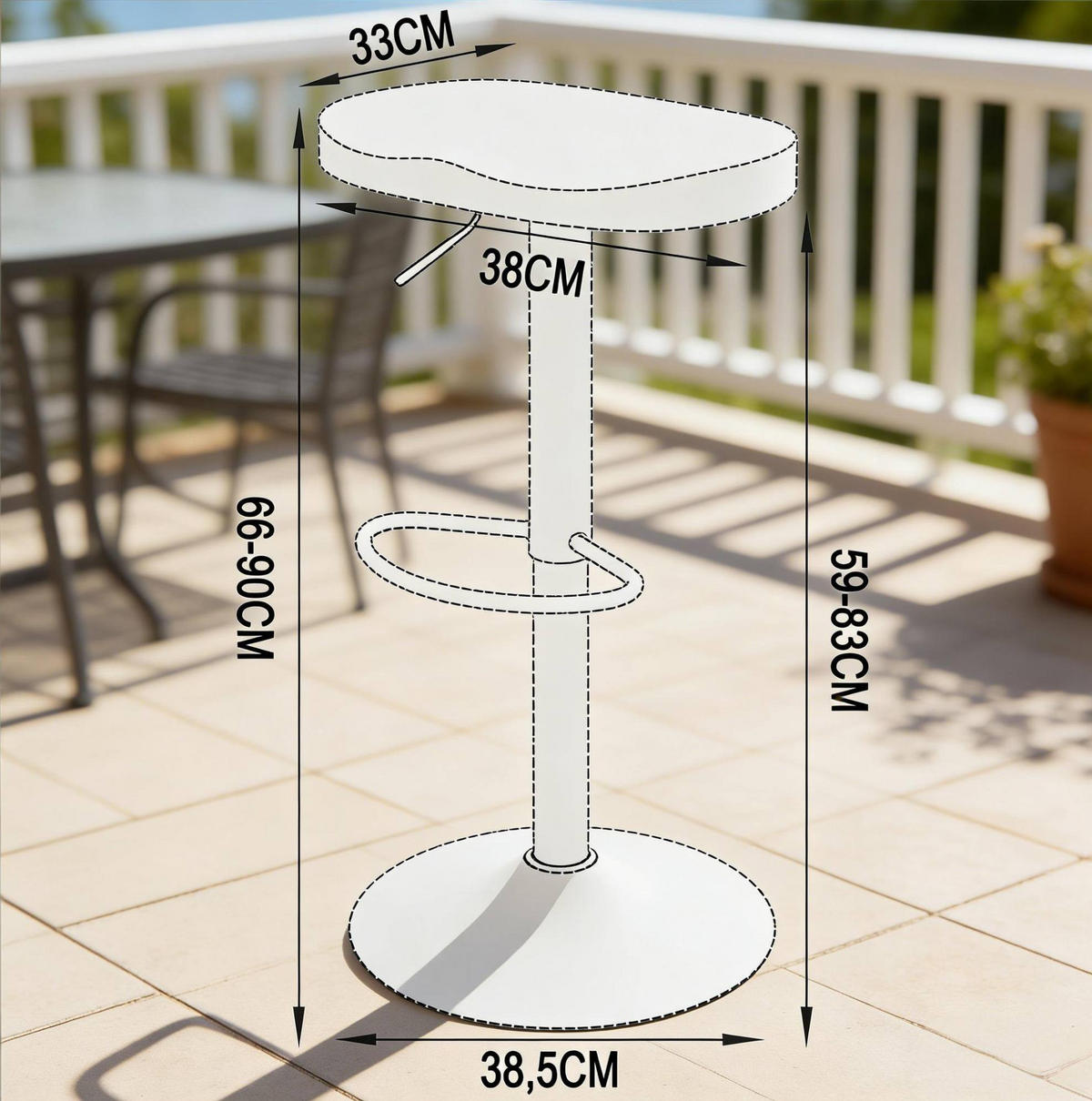 BARHOCKER drehbar höhenverstellbar Holz Metall 1er - Birnbaumfarben, Metall (31.5/81/41.5cm) - Meubliv