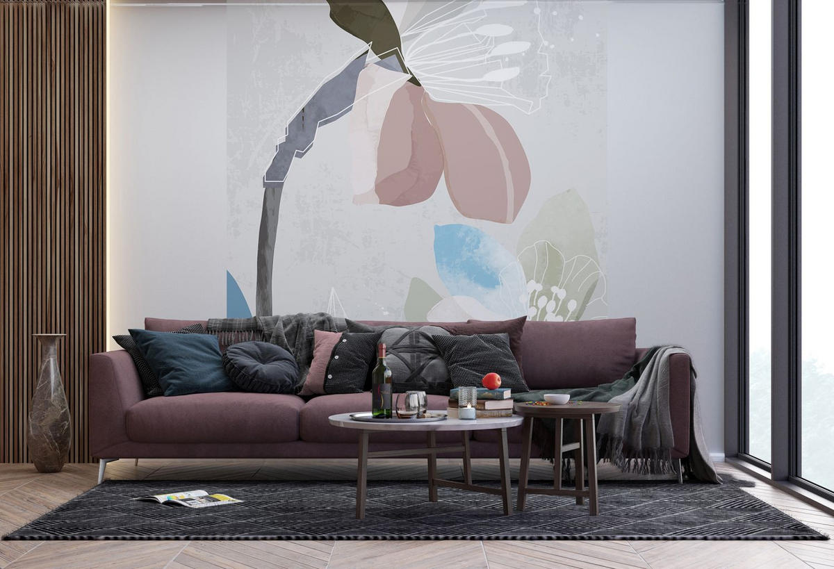 FOTOTAPETE Blumenmuster 270 x 225 cm - Multicolor, Papier (270/225cm) - Sanders & Sanders