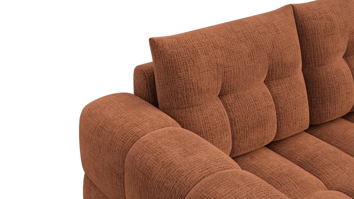 SOFA CLOUDI 2-Sitzer, rostrot - Schwarz/Orange, Holz/Textil (181/89/104cm) - Courtois Laville