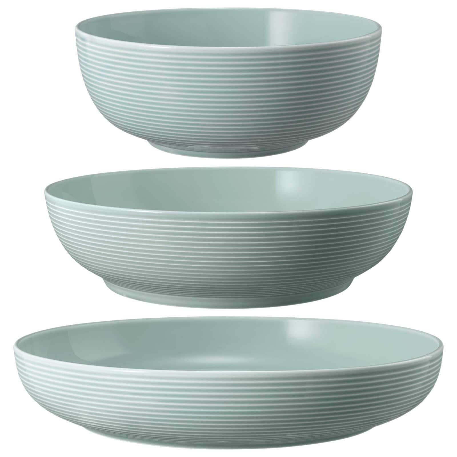 FOODBOWL Beat Color Glaze Arktisblau 20/25/28 cm 3er Set - Blau, Keramik (1cm) - Seltmann Weiden