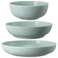 FOODBOWL Beat Color Glaze Arktisblau 20/25/28 cm 3er Set - Blau, Keramik (1cm) - Seltmann Weiden