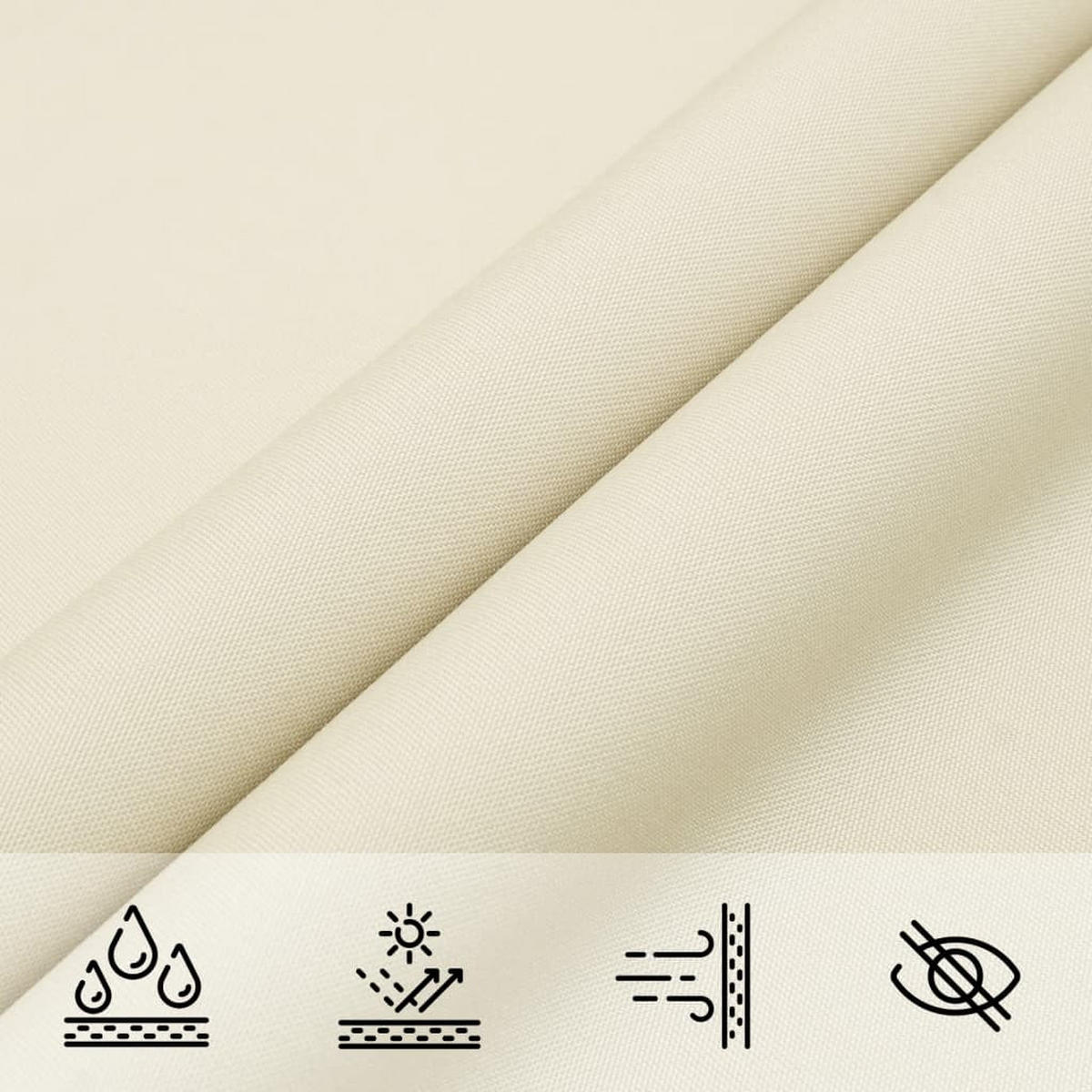 SONNENSEGEL Oxford-Gewebe Rechteckig 4/5 M Creme - Creme, Textil (400/500cm) - vidaXL