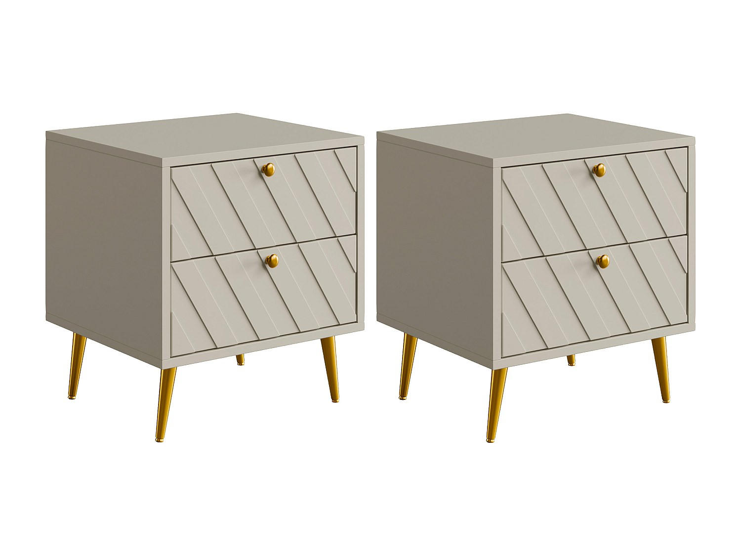 Vente-Unique Nachttisch Beige 45x40x49.5 cm