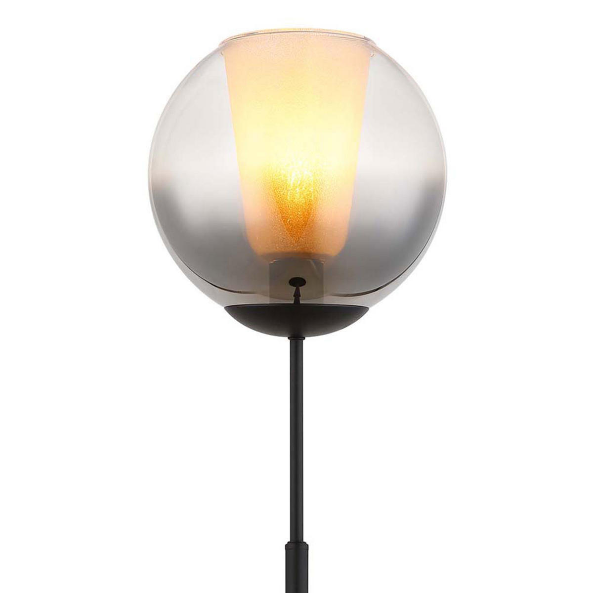 LED STEHLEUCHTE BARRY Metall Glas Schwarz - Schwarz, Glas (25/25/154.5cm) - Globo Lighting