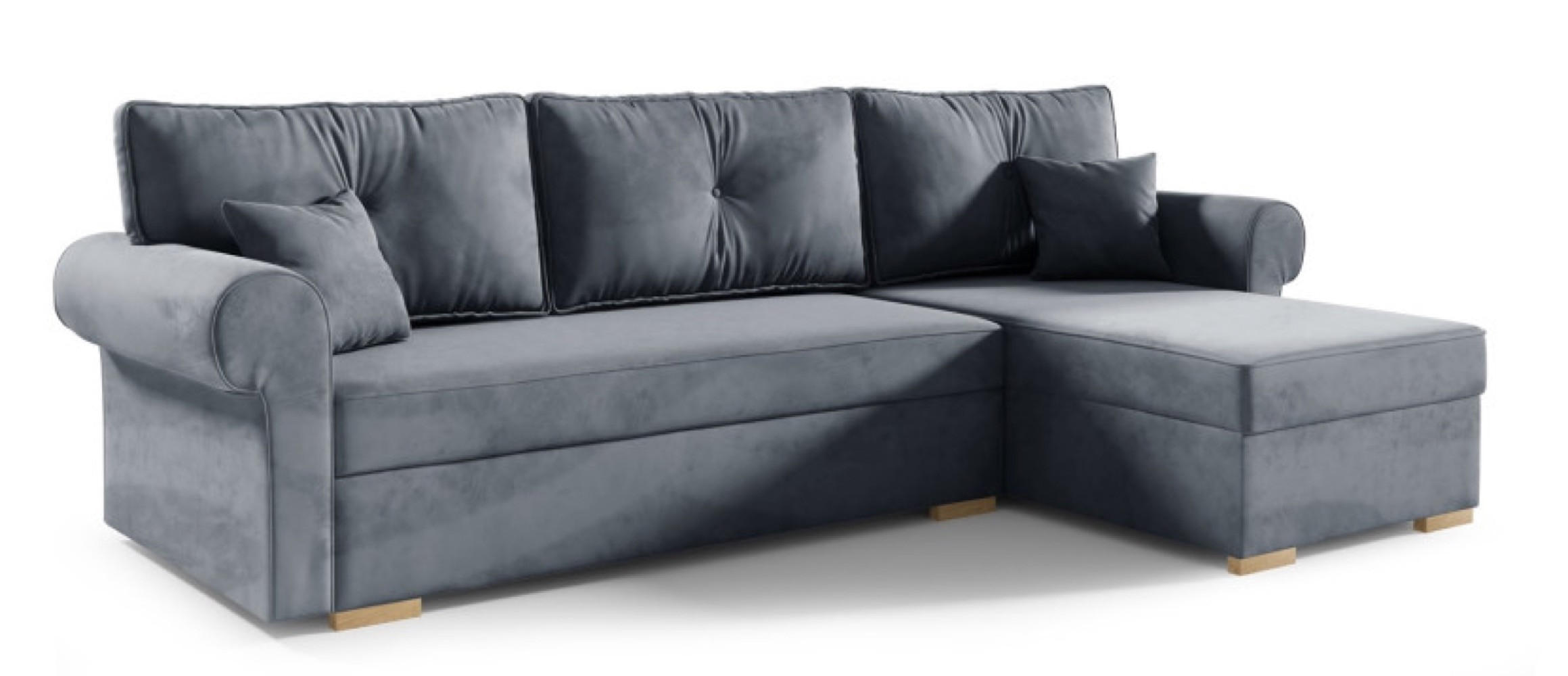 ECKSOFA Grafit LION Mit Schlaffunktion Rechts - Graphitfarben, Textil (238/85cm) - Sepro Meble