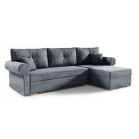 ECKSOFA Grafit LION Mit Schlaffunktion Rechts - Graphitfarben, Textil (238/85cm) - Sepro Meble