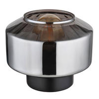 TISCHLEUCHTE Metall Glas Schwarz rauchfarben - Schwarz, Glas (18/18/14.5cm) - Globo Lighting