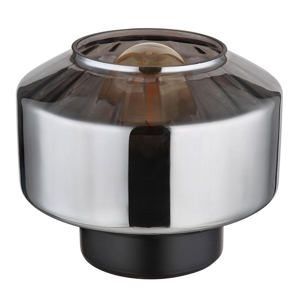 TISCHLEUCHTE Metall Glas Schwarz rauchfarben - Schwarz, Glas (18/18/14.5cm) - Globo Lighting