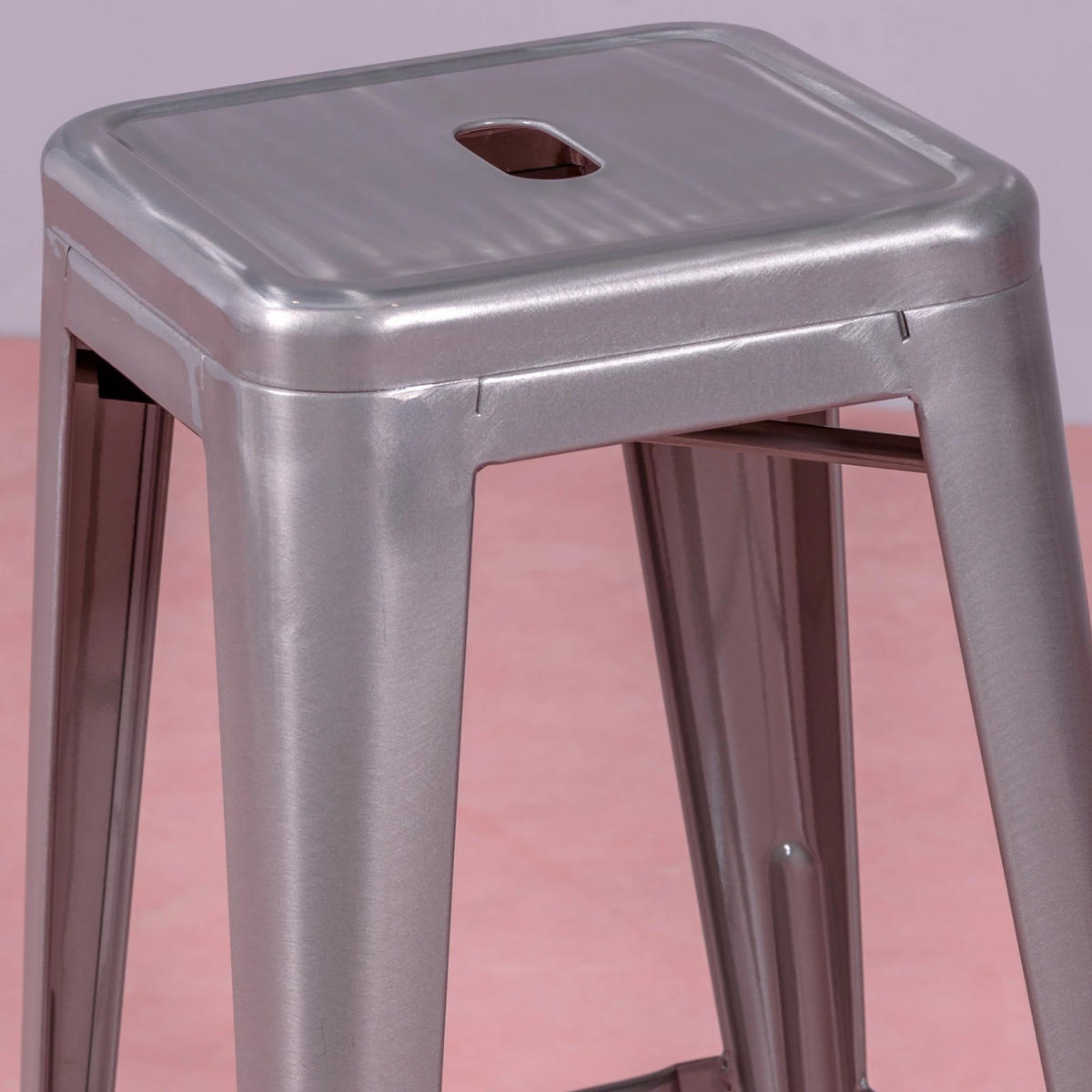 HOCKER Metall Alufarben - Alufarben, Metall (41/68/41cm) - Nest Dream