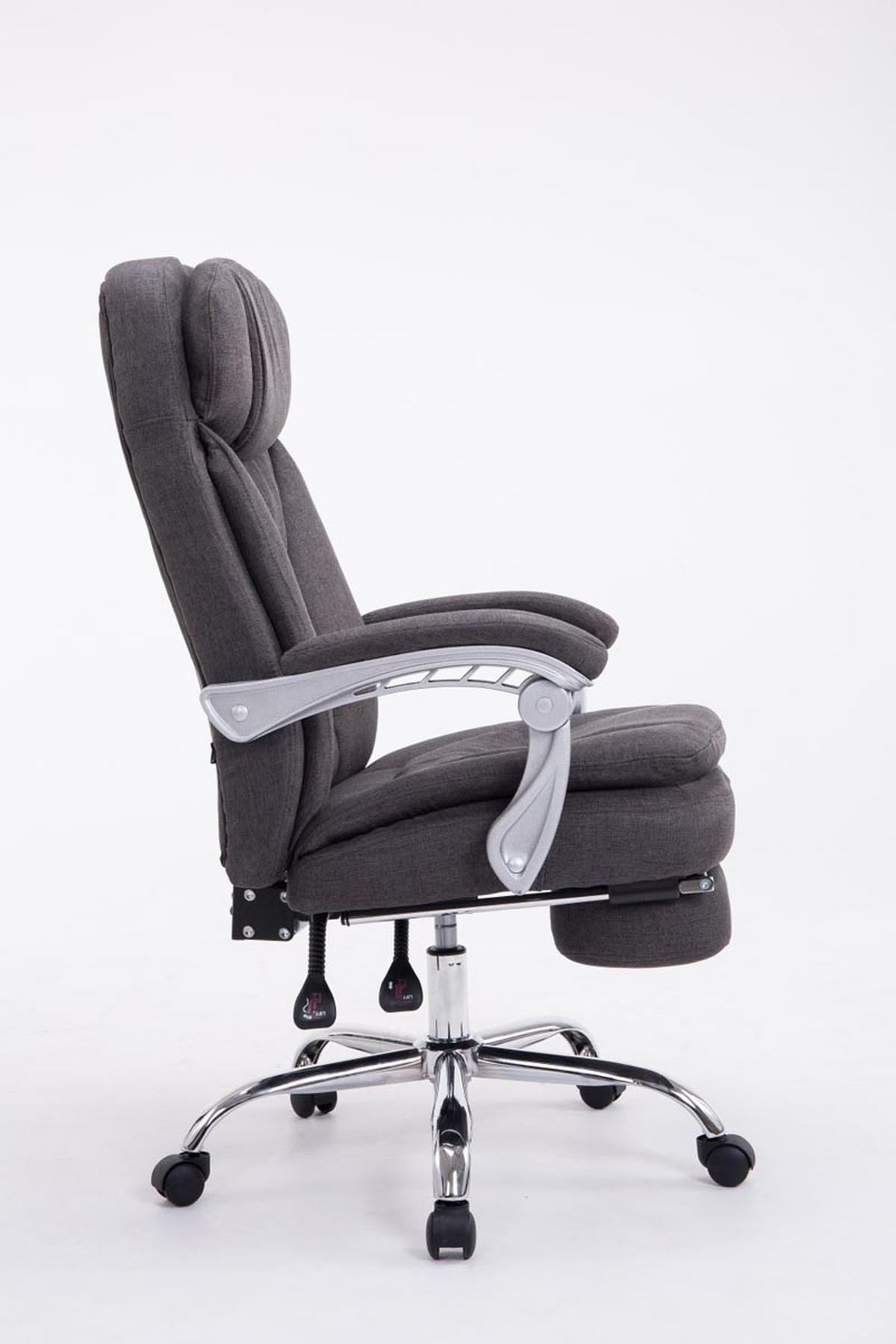 BÜROSTUHL XL Troja, Stoff Dunkelgrau - Dunkelgrau, Textil/Metall (67/122/67cm) - TPFLiving
