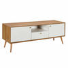 TV-SCHRANK 150 cm, Holz und Weiß - Weiß, Holz (40/55/150cm) - Oviala