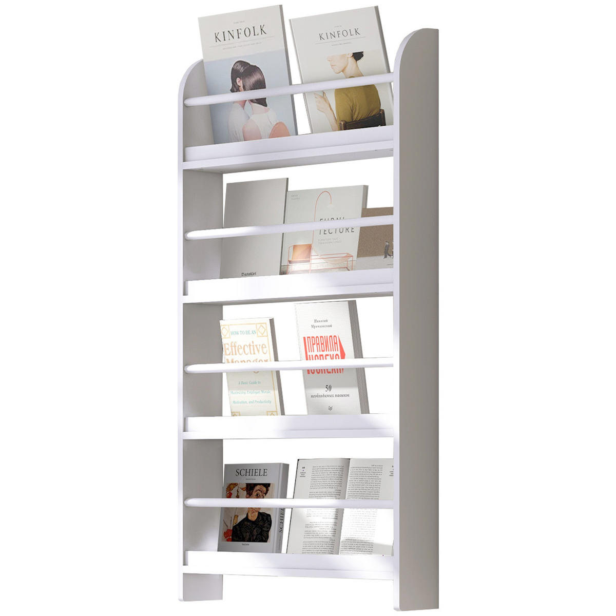 BÜCHERREGAL aus Holz 59/12/113 cm weiß - Weiß, Kunststoff (59/113/12cm)
