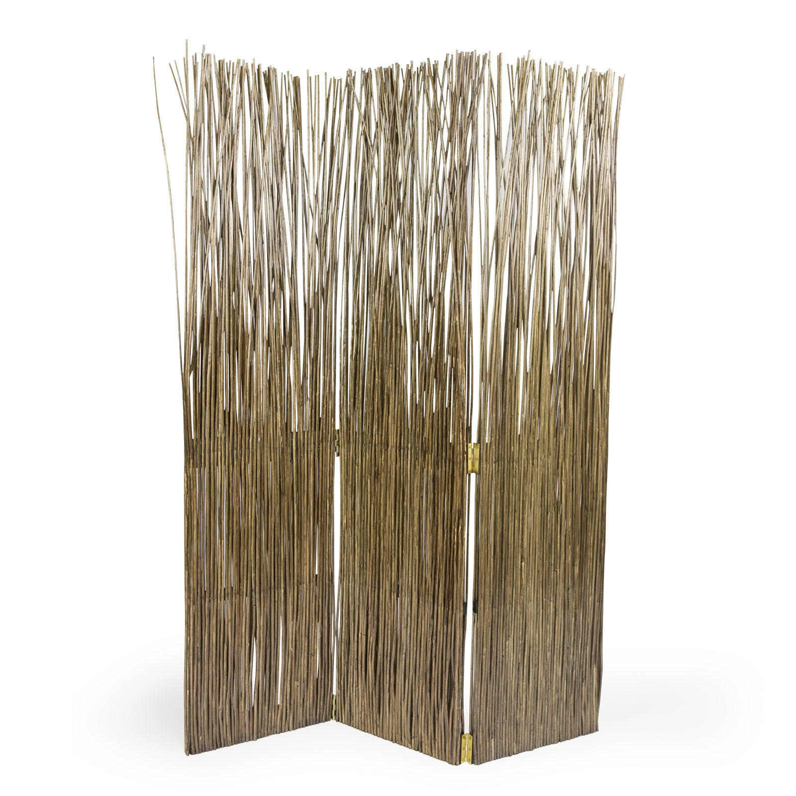 PARAVENT 3-tlg. 120/170 cm Braun Weide - Braun, Naturmaterialien (120/170/3cm) - Homestyle4u