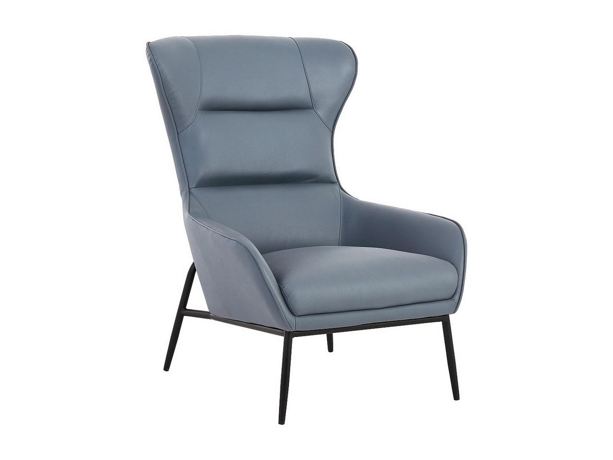 SESSEL mit gerader Rückenlehne - 1 Person - Leder - Grau - - Grau, Leder (69/95/95cm) - Vente-Unique
