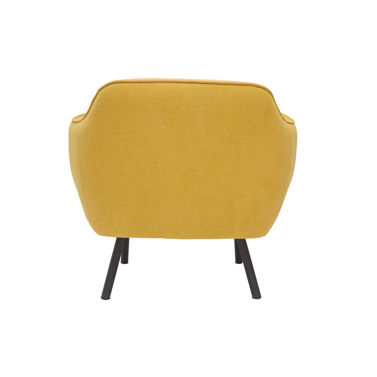 STOFFSESSEL Design Senfgelb Samteffekt LAURENS - Gelb, Textil (72/70/74cm) - Miliboo
