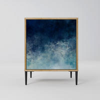 SIDEBOARD CELESTIAL FALL, Eichefarben, 57,5x42x72,5 cm, Schwarze Metallfüße - Eichefarben/Multicolor, Holzwerkstoff/Metall (57.5/72.5/42cm) - SpaceRebels