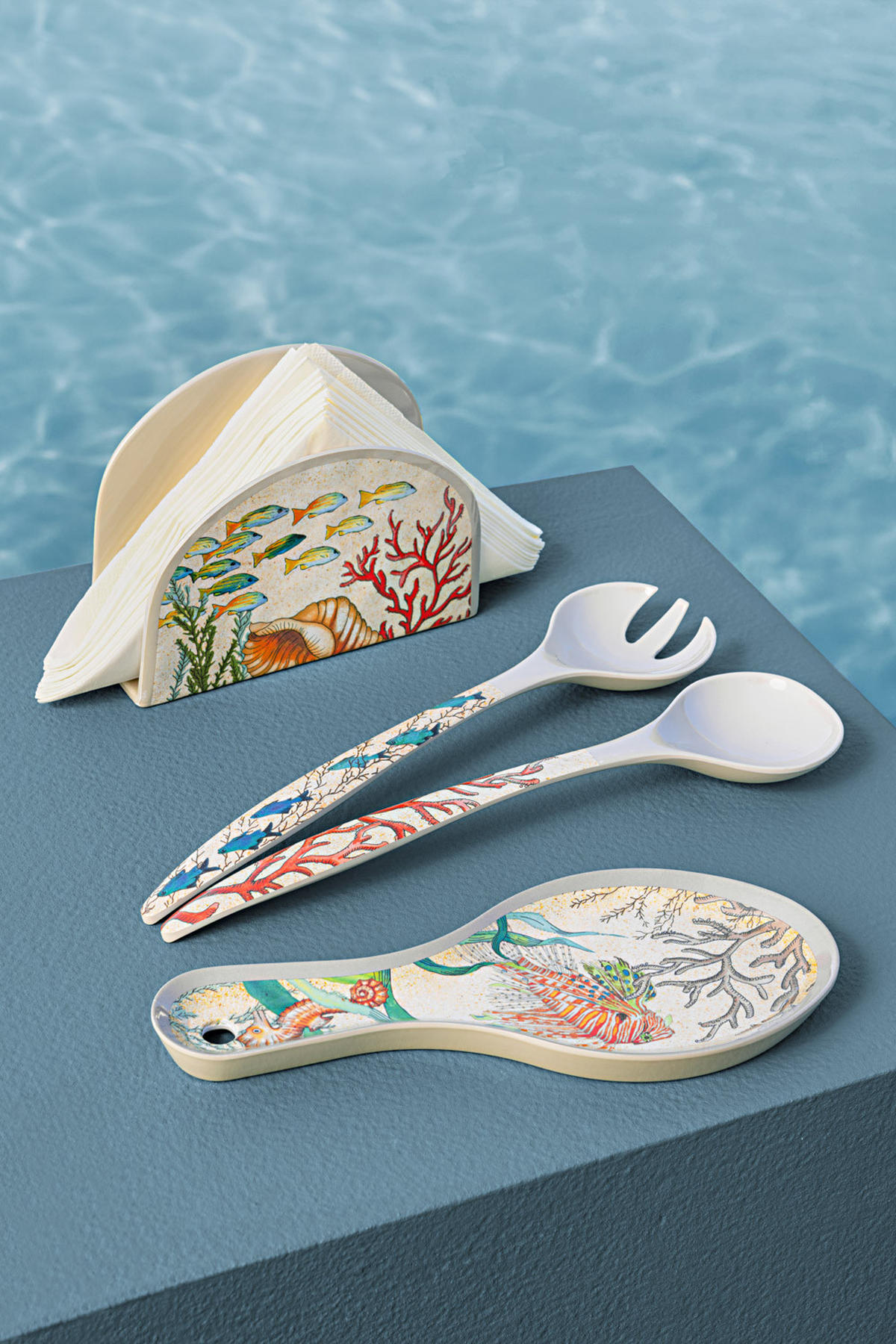 SALATBESTECK 29 x 7 cm Sea Life - Multicolor, Kunststoff (24.5cm)