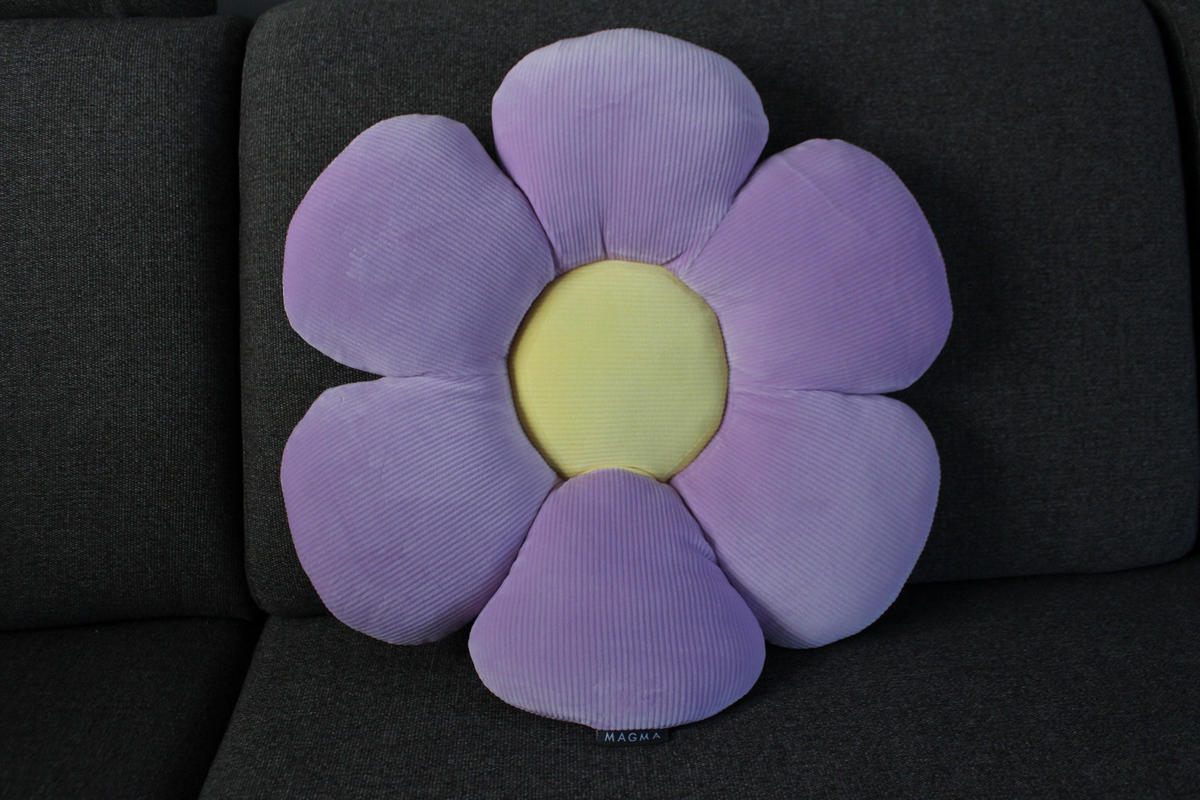 DEKOKISSEN Minni Blume - Lila, Textil (50cm) - Magma Heimtexx