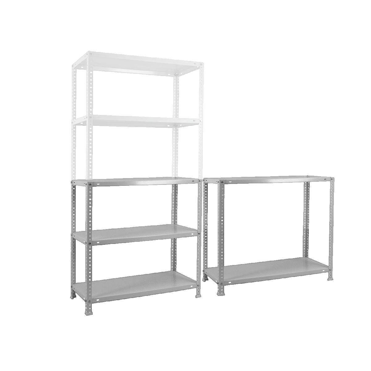 SCHRAUBREGAL PANDA | HxBxT 180x80x40cm | Fachlast 100kg | Grau - Dunkelgrau, Metall (80/180/40cm) - PROREGAL