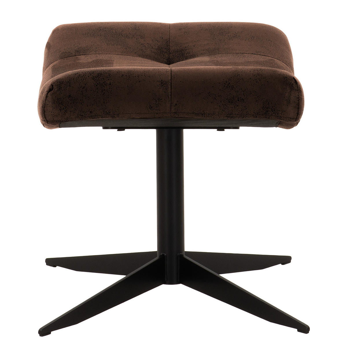 POLSTERHOCKER - Schwarz/Braun, Textil/Metall (67/47/50cm) - home24