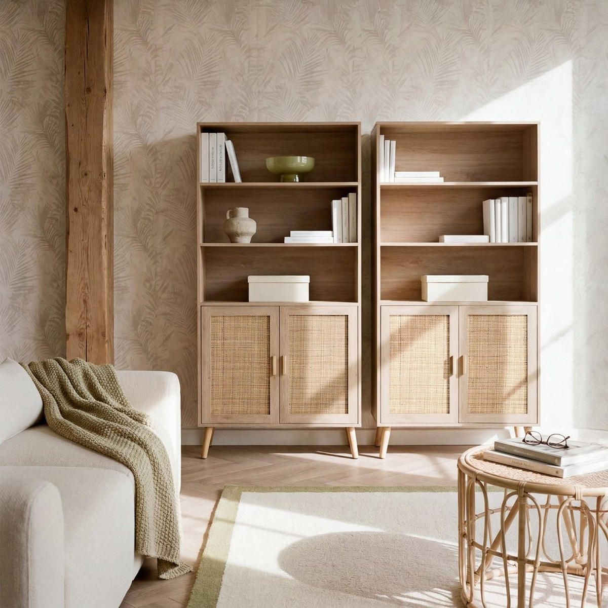 BÜCHERREGAL Tahiti Natürlich 80 cm x 171 cm - Naturfarben, Holzwerkstoff (80/171/34cm) - Klast Home