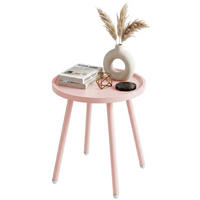 BEISTELLTISCH rund 40 cm Kunststoff Rosa - Rosa, Kunststoff/Metall (40/40/45cm) - CLP