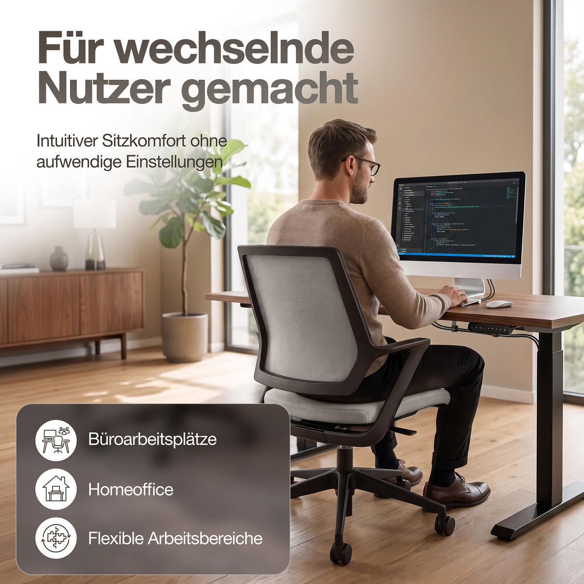 DREHSTUHL Ergonomischer Bürostuhl Asolo mit Polsterrücken / Weiß Ergonomischer Polsterrücken - Weiß, Textil (59.5/97.5/45cm) - ASSMANN