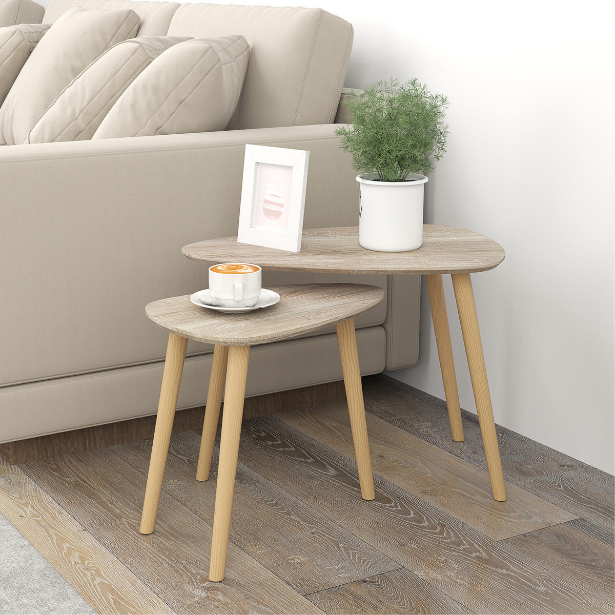 COUCHTISCH DE-15771 skandinavisches Design Naturholz - Naturfarben, Holzwerkstoff (59.5/39.5/45cm) - ComfortXL