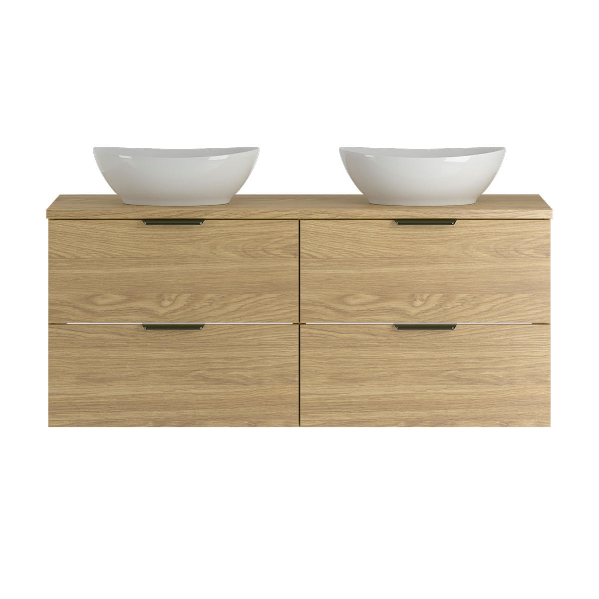 DOPPELWASCHTISCH 120.6cm Astrid Holz - Braun, Holzwerkstoff (120.6/52.2/46.5cm) - Petits-meubles