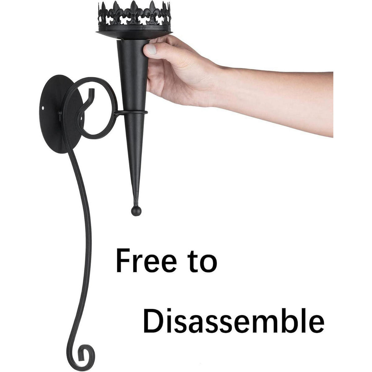 KERZENHALTER 2-teiliges Set 43 cm Schwarz - Schwarz, Metall (9.2/43/9.2cm)