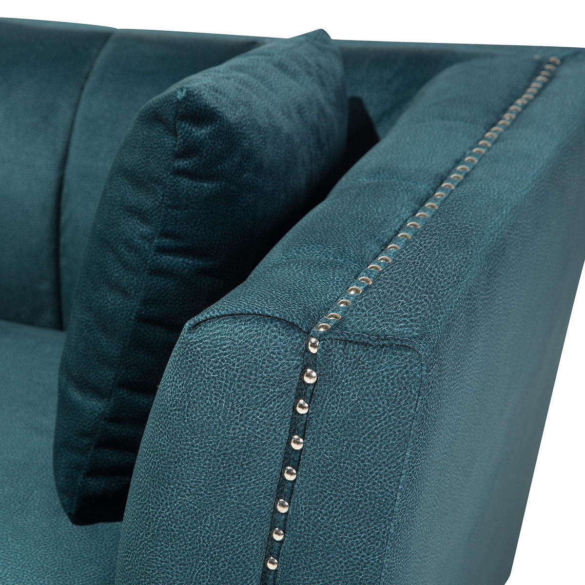 2-SITZER-SOFA Samtstoff Blau-Grün Gaula - Hellgrün, Textil (160/77/80cm) - Beliani