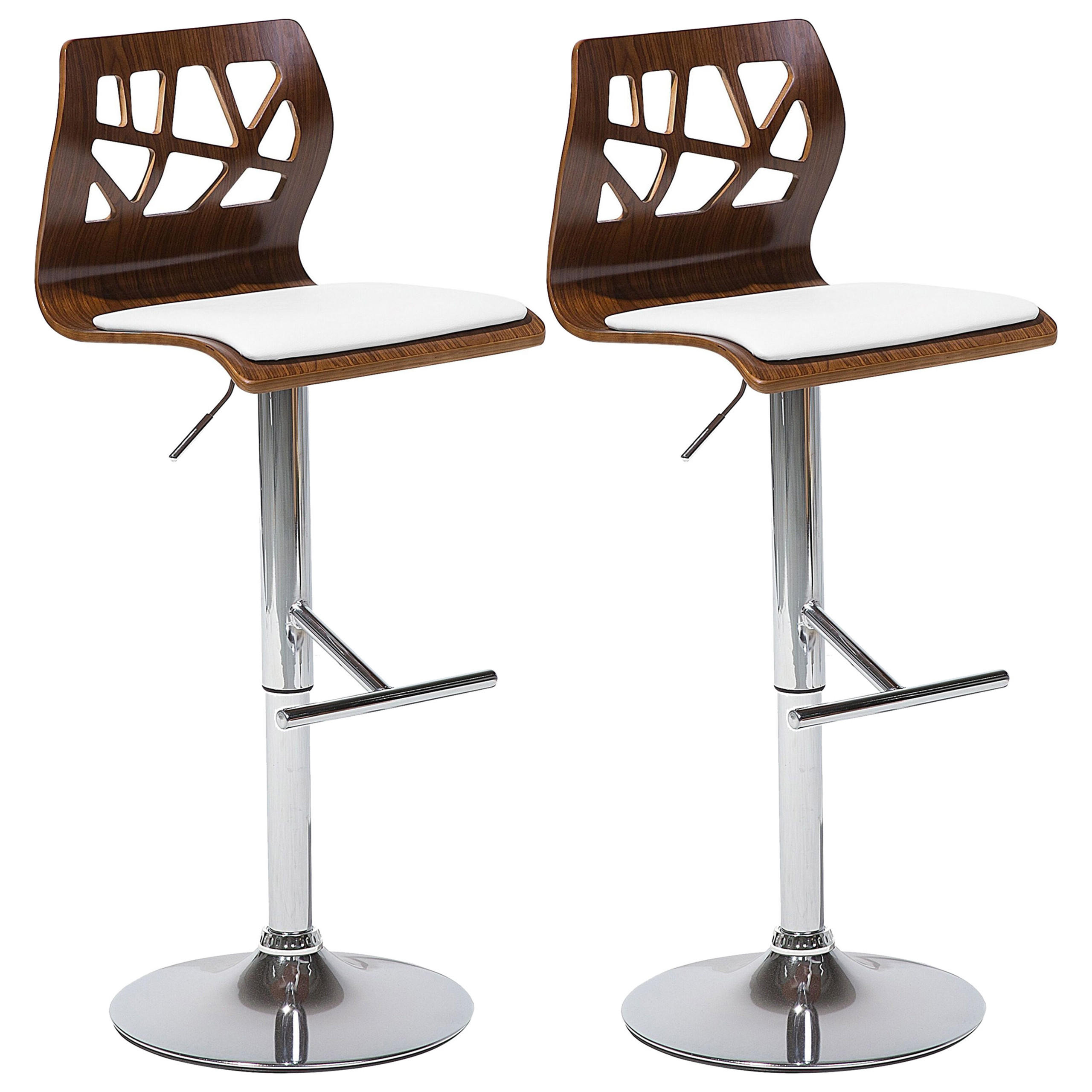 BARHOCKERN 2er-Set Braun Petersburg - Silberfarben/Braun, Kunststoff (42/112/42cm) - Beliani