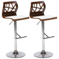 BARHOCKERN 2er-Set Braun Petersburg - Silberfarben/Braun, Kunststoff (42/112/42cm) - Beliani