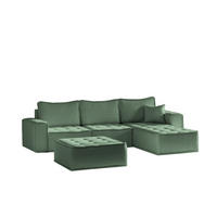ECKSOFA Sande In Raven - Grün, Holzwerkstoff/Textil (292/192cm) - Fun Möbel