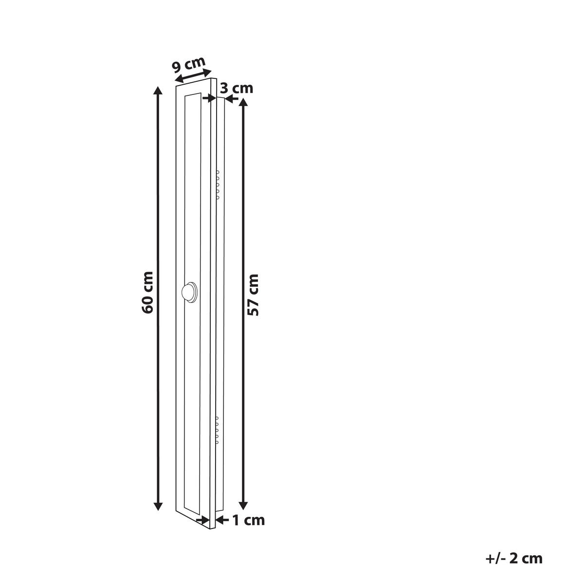 AUSSENWANDLEUCHTE Savane 4/9/60 cm - Schwarz, Metall (9/60/4cm) - Beliani