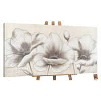 GEMÄLDE Blumen II auf Keilrahmen 100x50 cm - Creme, Holz (100/50cm) - YS-art gallery